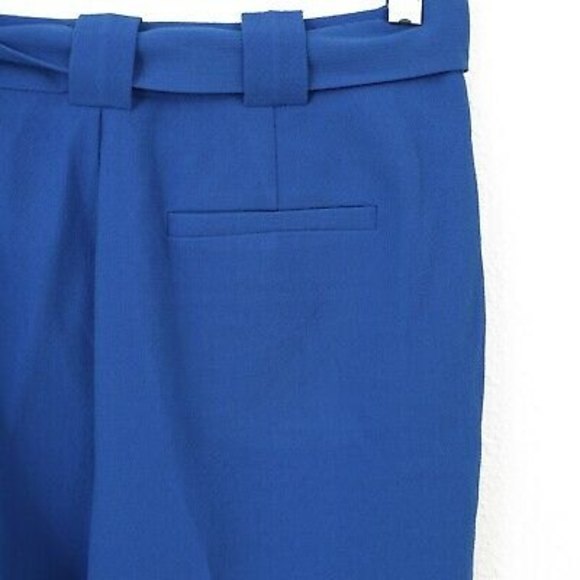 Vince Camuto Parisian Crepe Pants Size 0  Slim Straight Belted Blue NWT B58 - Picture 5 of 6